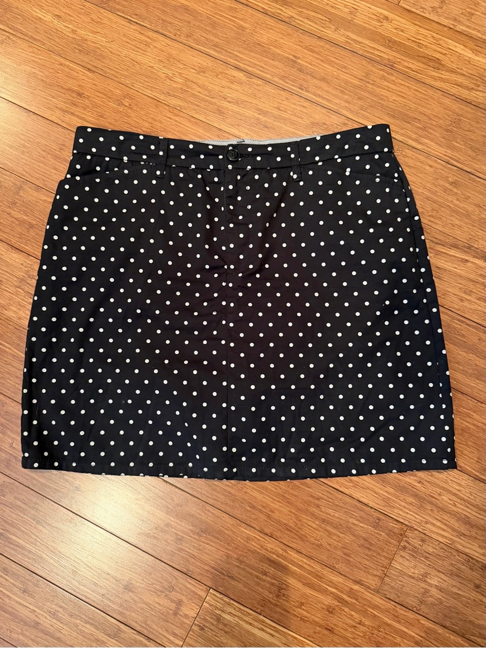 croft & barrow Black Skort with White Polka Dots